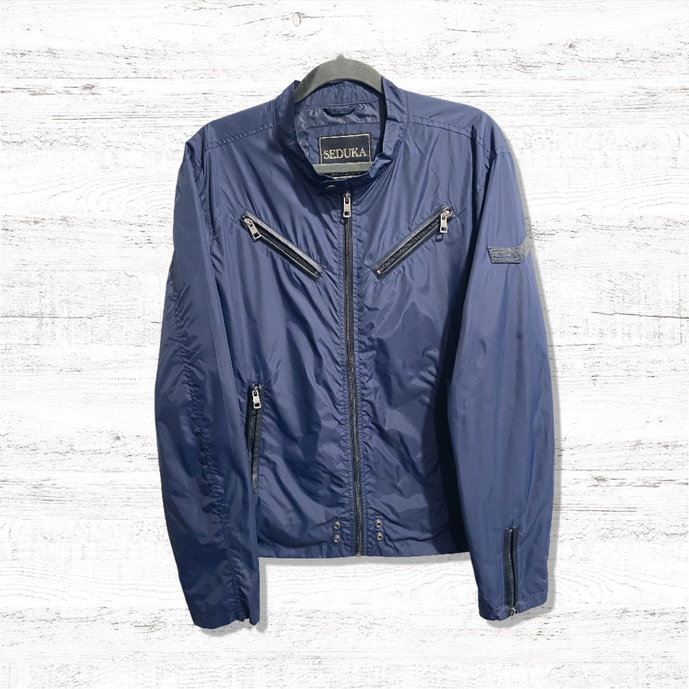 SEDUKA New York Nylon Designer Jacket Blue Men’s Size Large